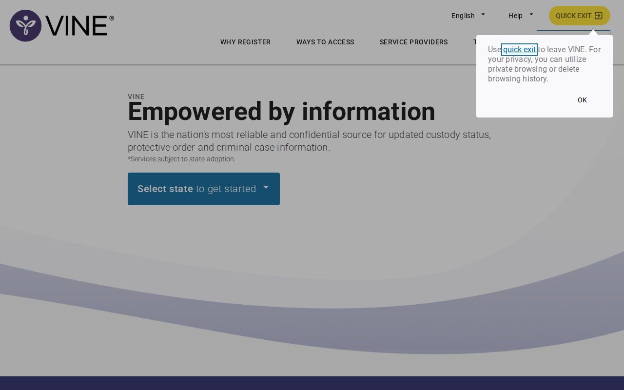 VINELink custody channel for Ashland County arrest records